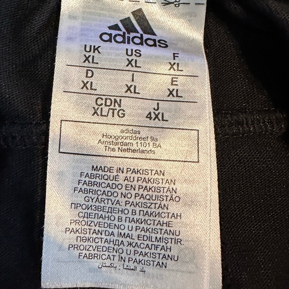 Adidas Joggers Mens XL Black Tapered Logo Lightweight Sweatpants - Picture 3 of 5